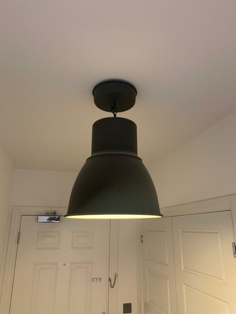 Grey Pendant Light Hektar Ikea Oversized Large Shade Ceiling Lamp