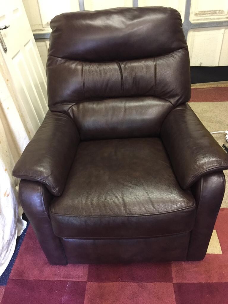 Real leather Electric Recliner Chair in Crossgates, West Yorkshire