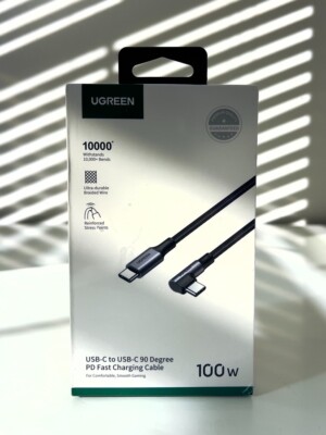 UGREEN 100W USB C Right Angle (90 Degrees) to Type C 1m Fast Charger Cable - NIB