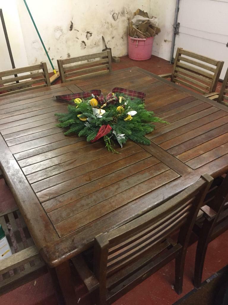 Dark hardwood Garden/Patio Table (large square) | in Antrim, County