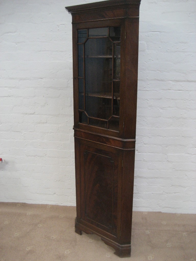 ANTIQUE CORNER UNIT EDWARDIAN CORNER UNIT CORNER DISPLAY ANTIQUE CUPBOARD SOLID MAHOGANY