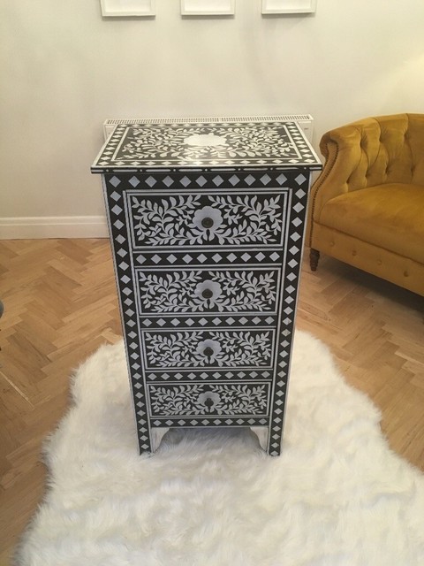 4 Drawer Chest Of Drawers Stencilled Moroccan Design Tkmaxx
