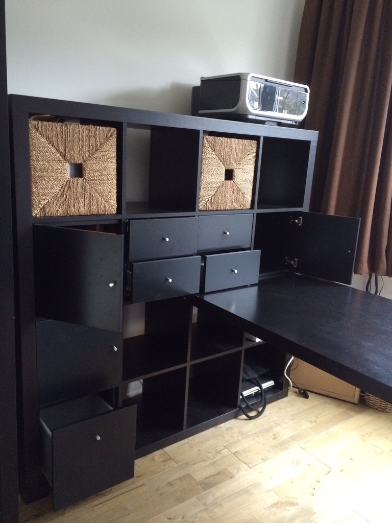 IKEA expedit / kallax storage unit & desk with drawers, cupboards