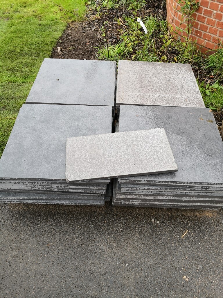 Bradstone porcelain paving slabs x 42 Mode graphite grey, 600x600
