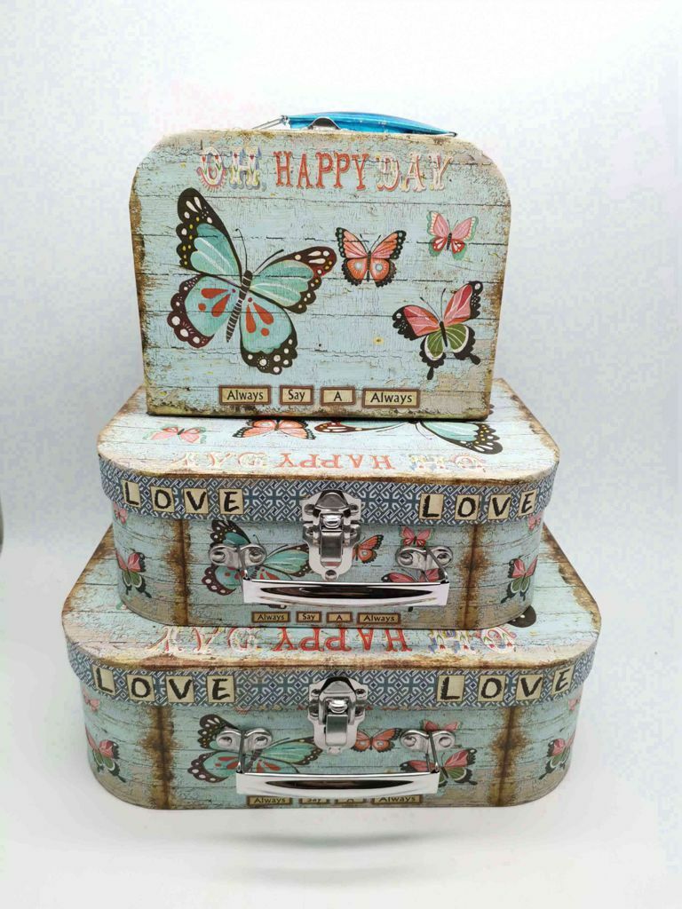 Tris 3 pezzi Scatole Box Per Regali Varie Misure Matrioska Happy Day bal