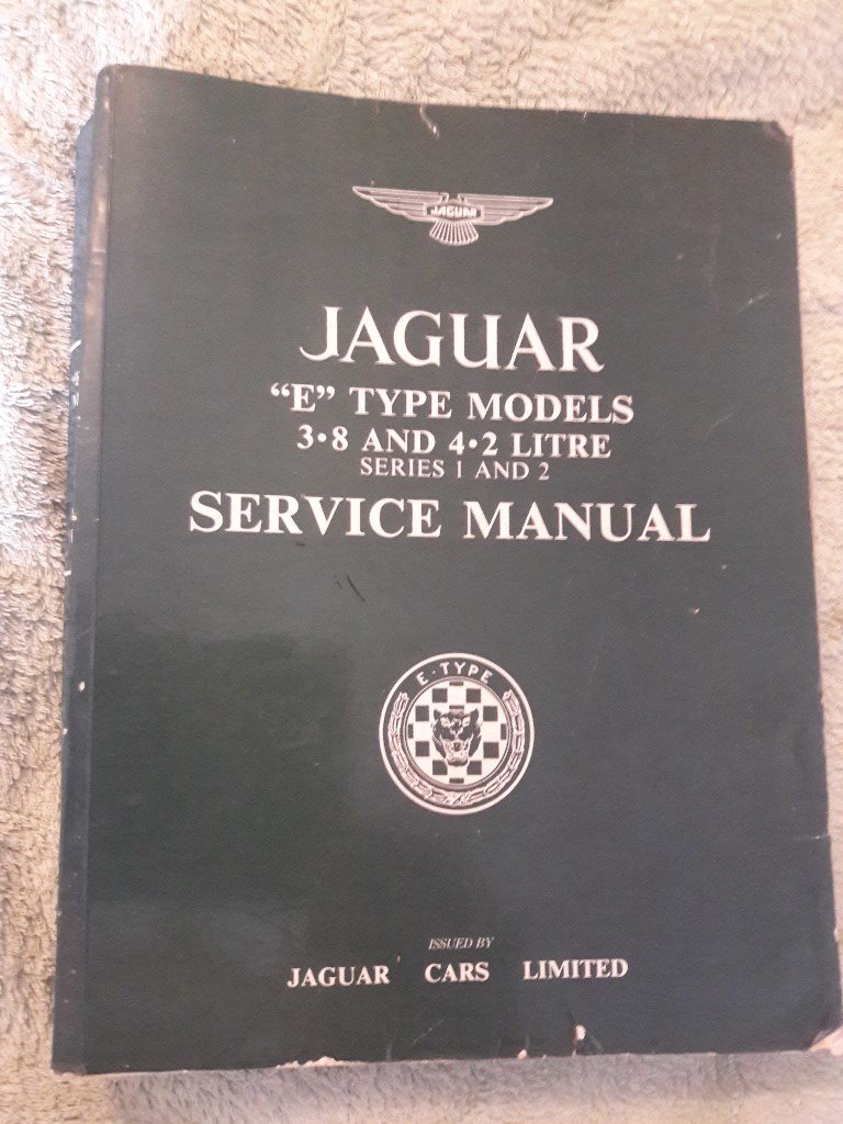 Genuine Jaguar "E" Type models 3.8 and 4.2 Series 1 and 2 Service Manual  issued by Jaguar Cars Ltd.