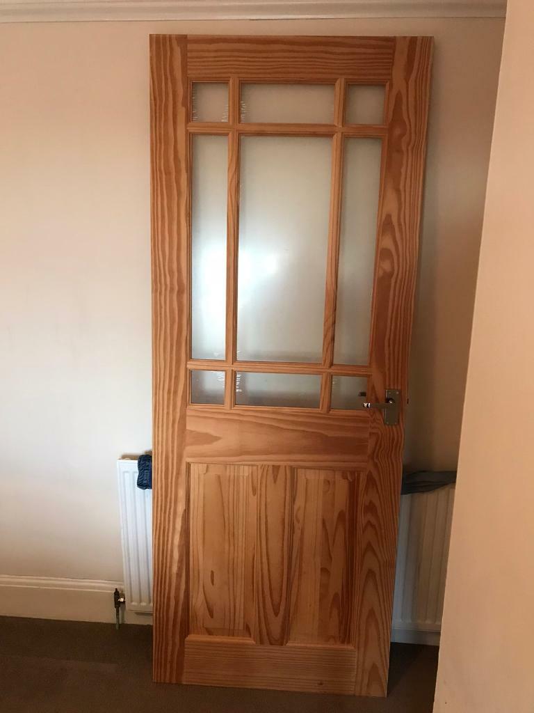 Pine/Glass interior door with handle in WestonsuperMare, Somerset Gumtree