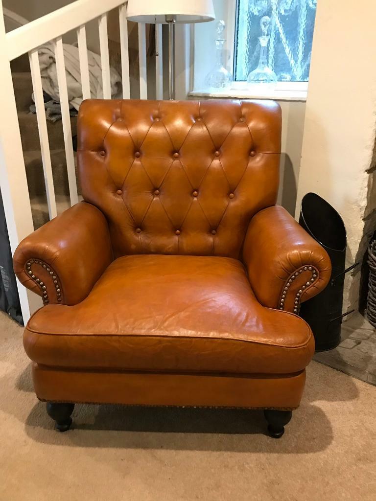 Beautiful tan leather Chesterfield chair in Long Ashton, Bristol