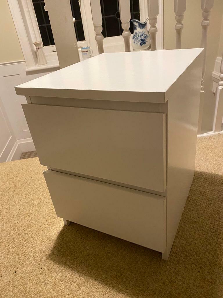 Ikea Malm Chest Of Drawers Bedside Table White In