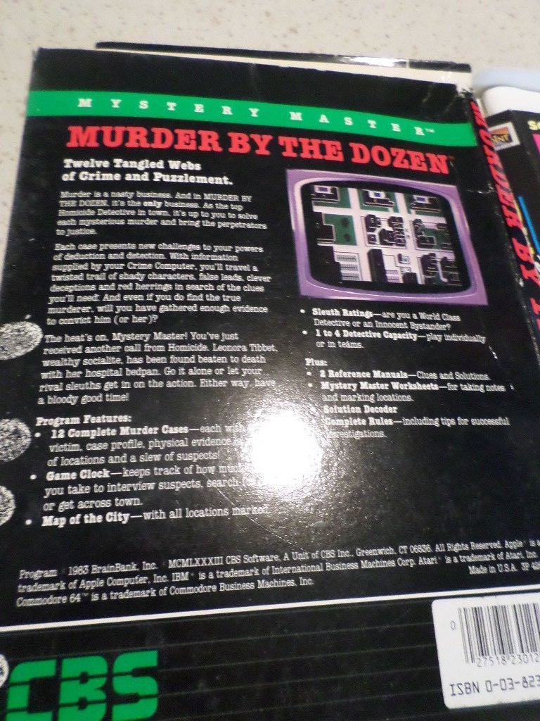 MURDER BY THE DOZEN Mystery Master computer video game 1984 Mac Apple