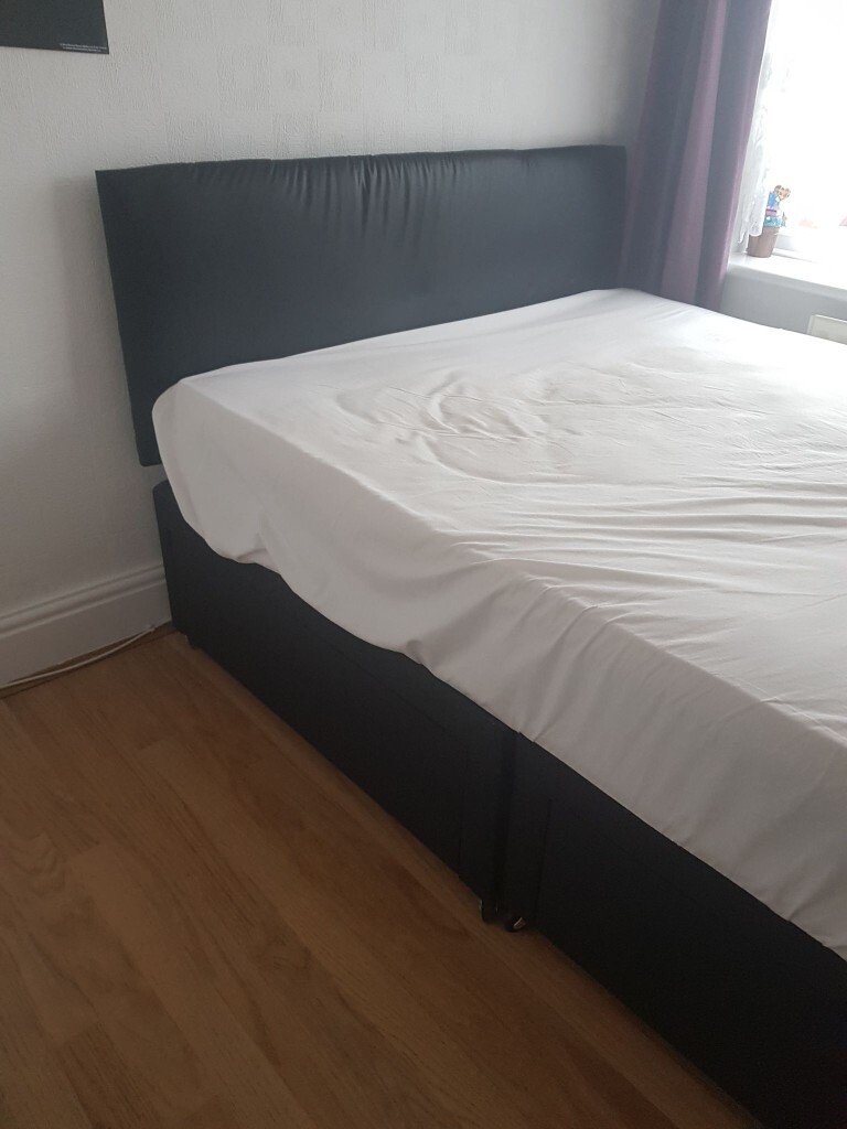 double divan bed base with 2 drawers and headboard in Garforth, West