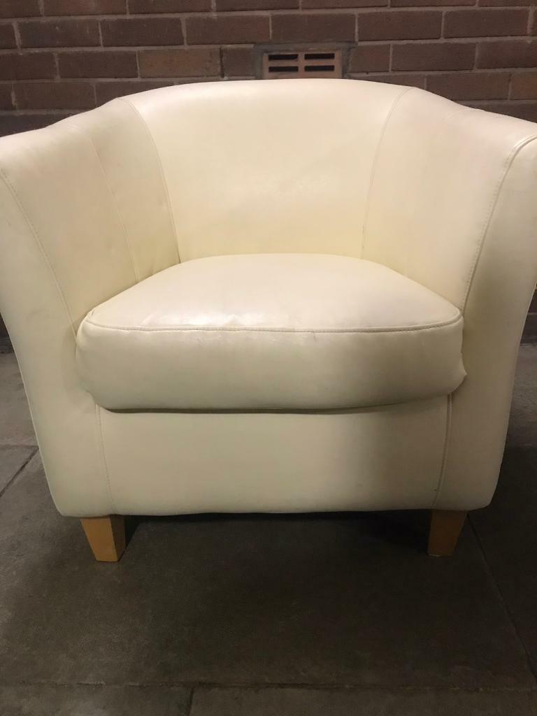 Cream leather tub chair in Stretford, Manchester Gumtree