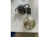 Diall 6.5w 470lm Globe Warm Candle Crackle E27 Light Bulb & Bronze Light Fitting