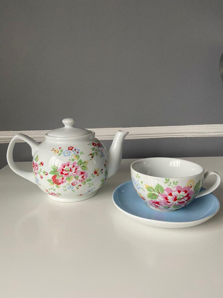 Cath Kidston teapot, cup and saucer for sale in Whitnash