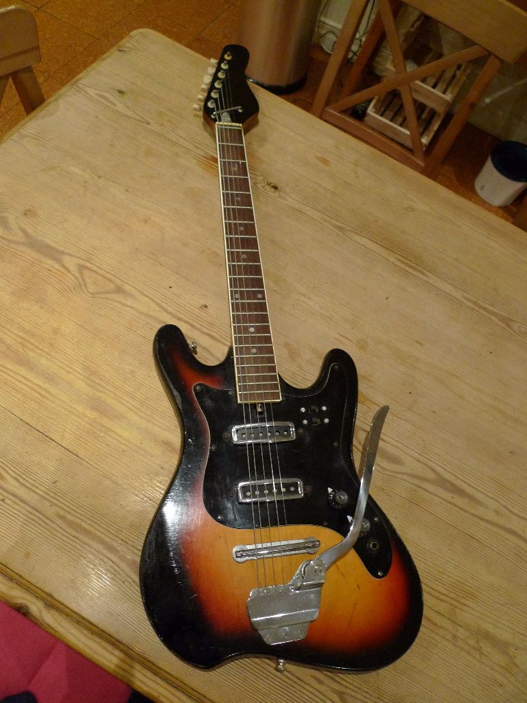 Vintage Teisco Audition sunburst electric guitar 1960s rare made in