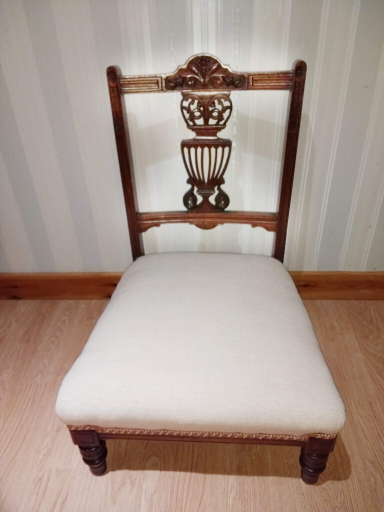 Antique Vintage Nursing / Nursery Bedroom Chair Solid Wood Mahogany