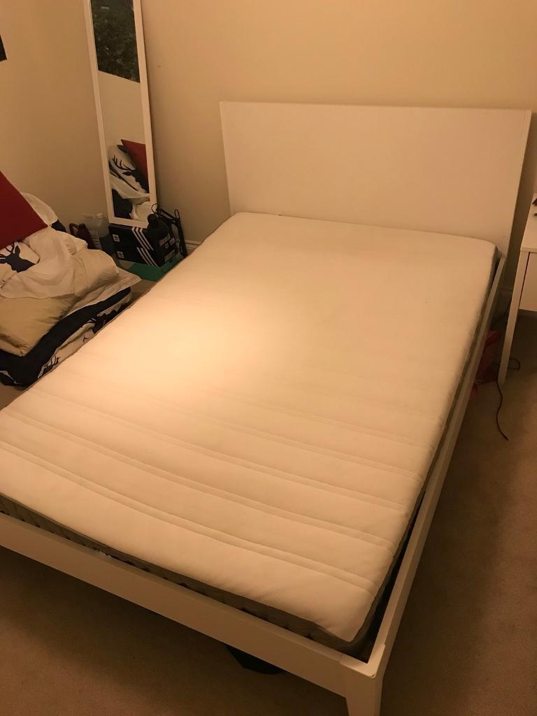 White IKEA Double Bed With Mattress GREAT CONDITION in Portland