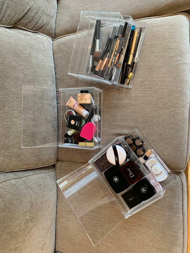 3 X Acrylic Boxes 2 Drawers Wide From Muji Mint Condition