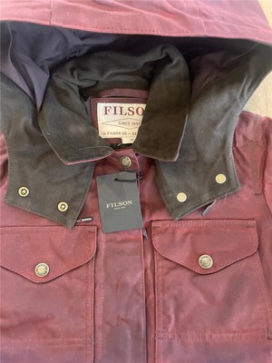 Pre-owned Filson Mooncroft Waxed Cotton Canvas Jacket Burgundy Red Women's Small S Coat