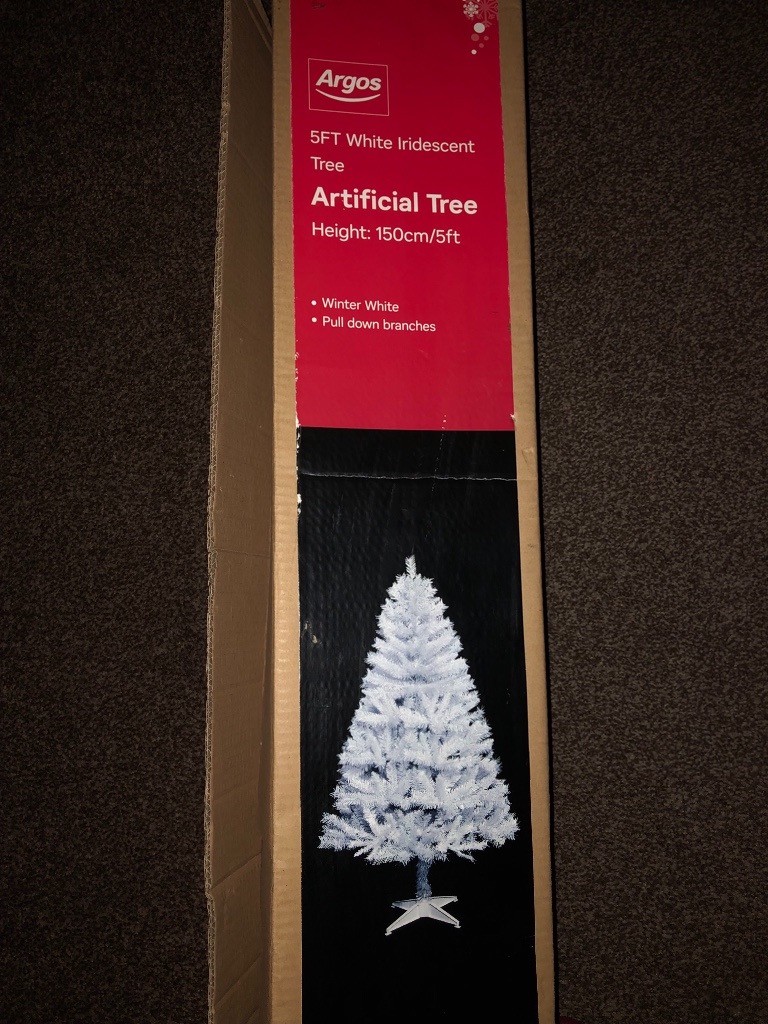 Argos 5ft Iridescent white Christmas Tree | in Stanley, County Durham