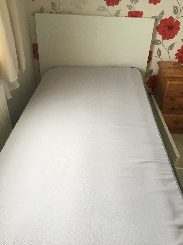 Ikea Malm White Single Bed Mattress And Storage Drawers In