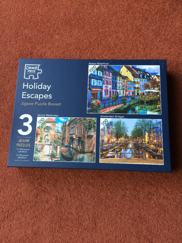 3 CORNER PIECE 1000 / 500 / 500 PIECE JIGSAW PUZZLESHOLIDAY ESCAPE BOXSET in Trafford