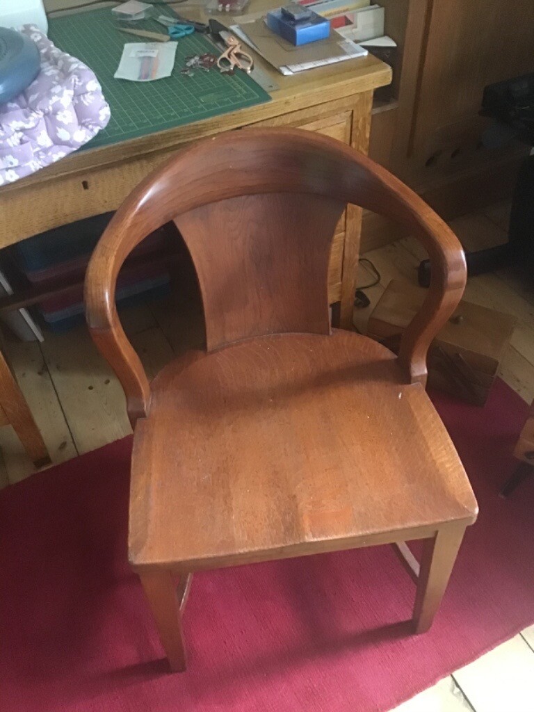 Sheffield Made 1930s Solid Oak Library Chairs in Sheffield, South