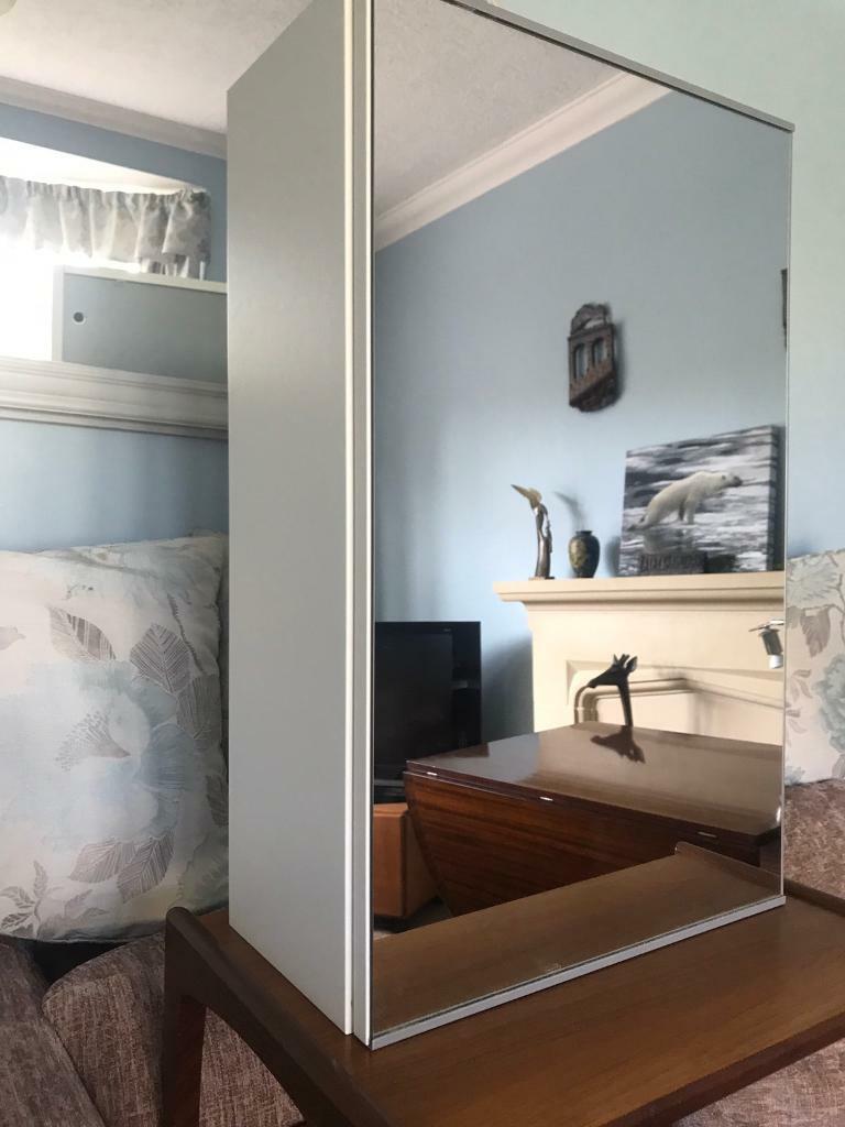 IKEA Lillangen Mirrored Bathroom with 2 glass shelves H25in