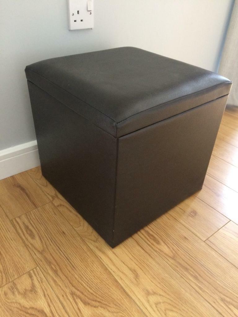 Brown leather ottoman storage cube in Ponteland, Tyne and Wear Gumtree