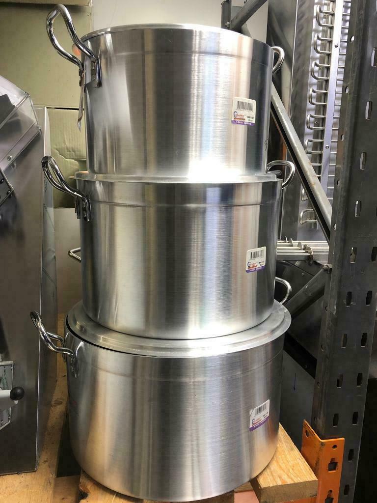 Large Supreme Aluminium Commercial Cooking Stock Pots with Lid 32, 36