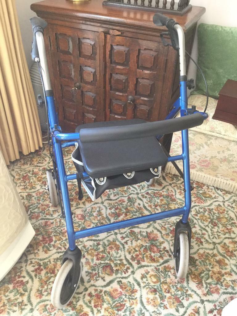 Rollator mobility walker hardly used blue in Shirley, West Midlands Gumtree