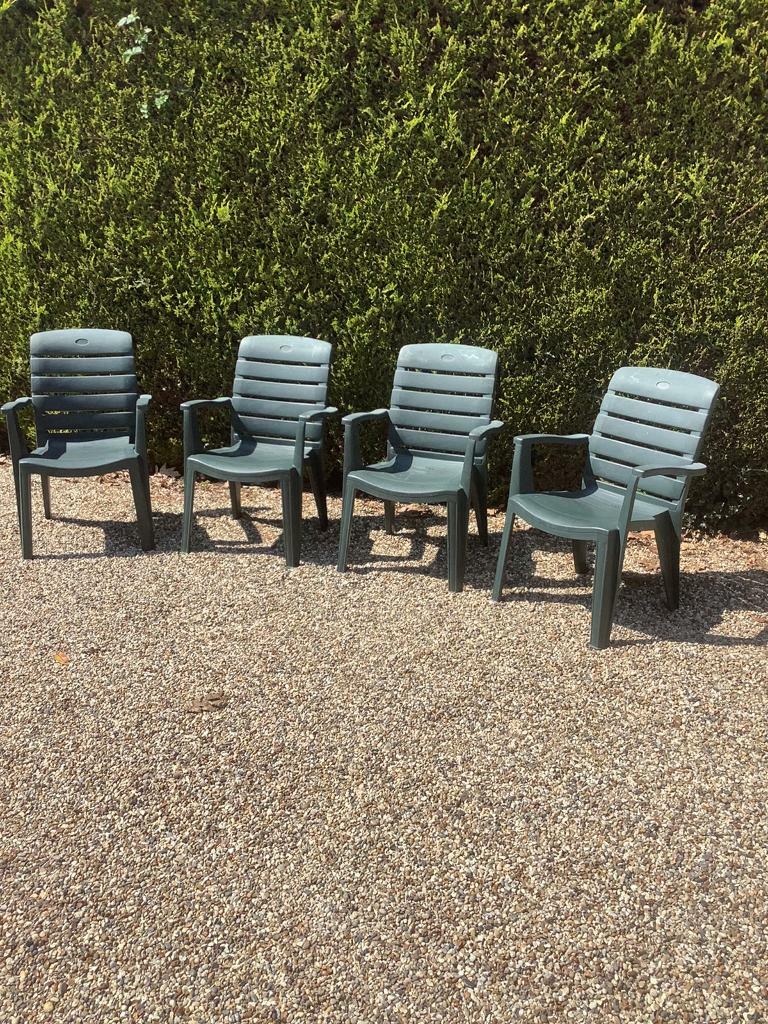 4 x Green plastic garden chairs in West Mersea, Essex Gumtree