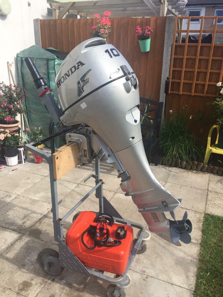 Outboard Honda 10hp four stroke long shaft engine in Stanway, Essex