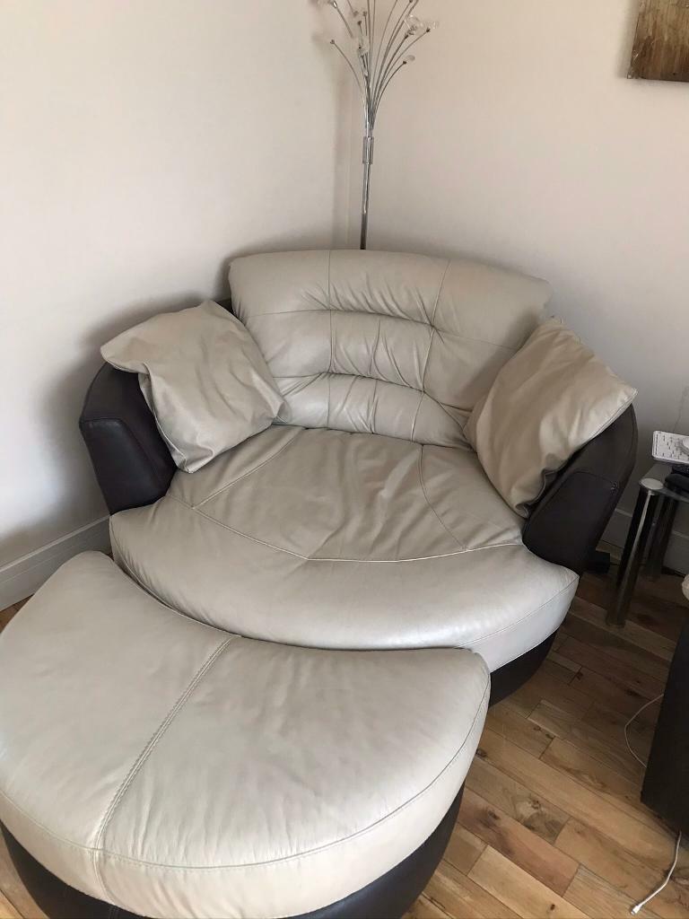 100 leather large cuddle chair in Plymouth, Devon Gumtree