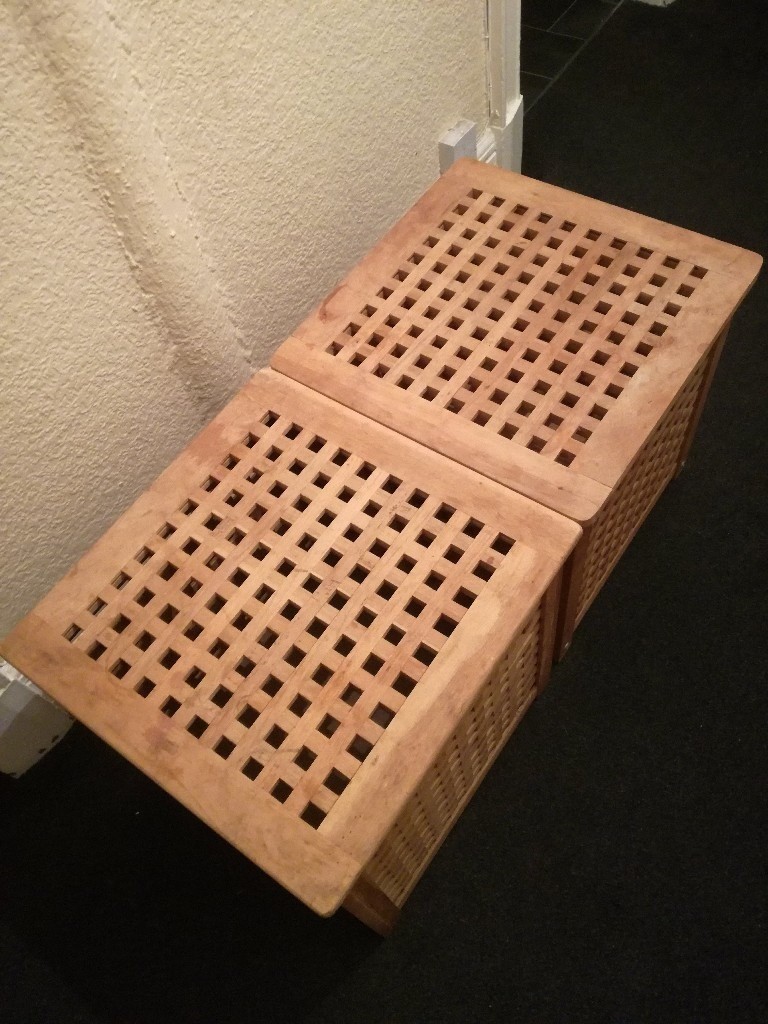 2 X IKEA HOL SQUARE COFFEE TABLES/SIDE TABLES/STORAGE BOXES FOR PICK UP