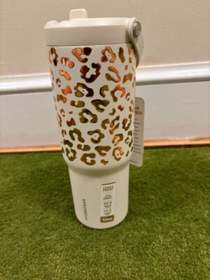 NWT Hydrapeak Nomad Artisan 32oz Tumbler  Stainless Leopard Ivory Handle  Straw