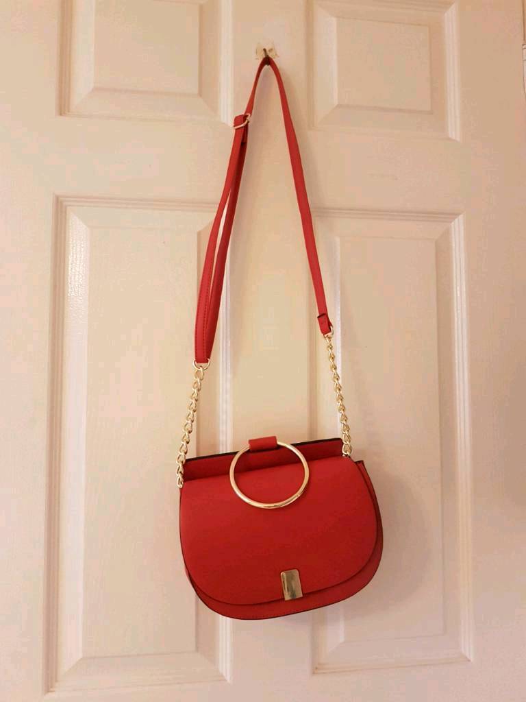 Primark red bag with gold metal detail chloe style chic nights out