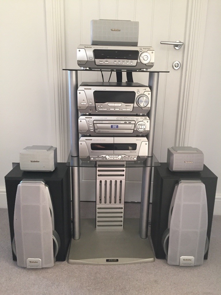 Technics Hi Fi Surround Sound Stacking System with 5 DVD/CD Player SC