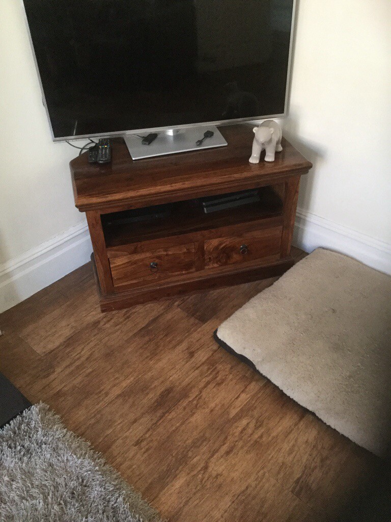 Mango Wood Corner Tv Unit Lamp Table And Small Set Of Drawers