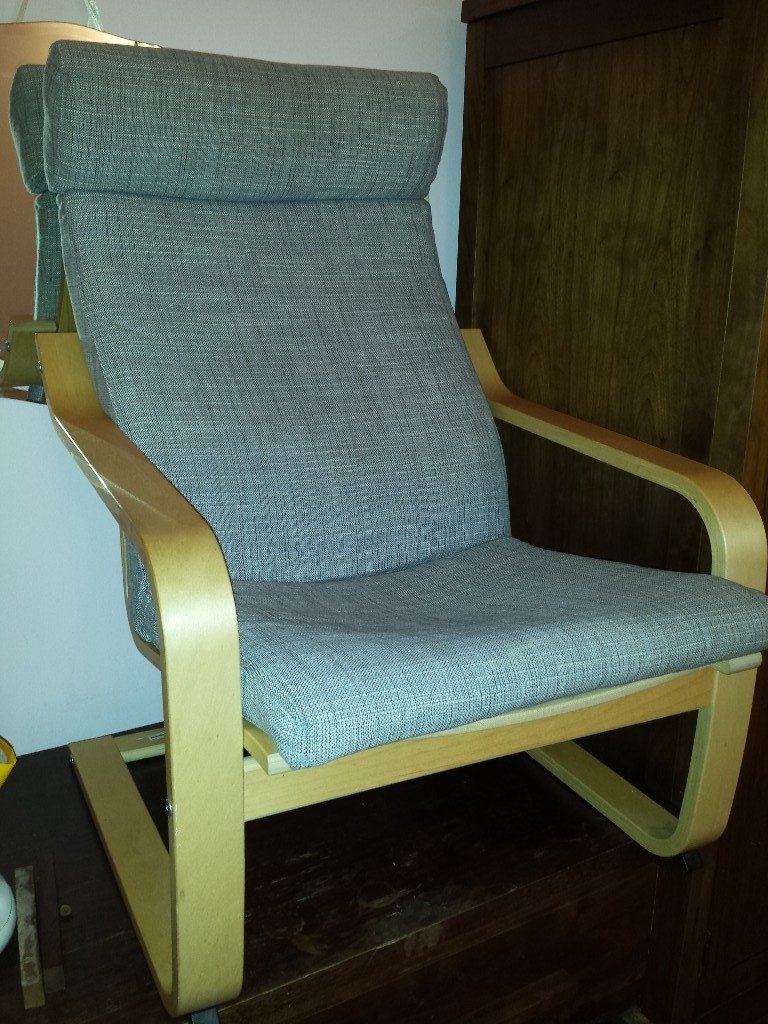 Ikea Poang Armchair Isunda Grey Birch Veneer Great Conditon In