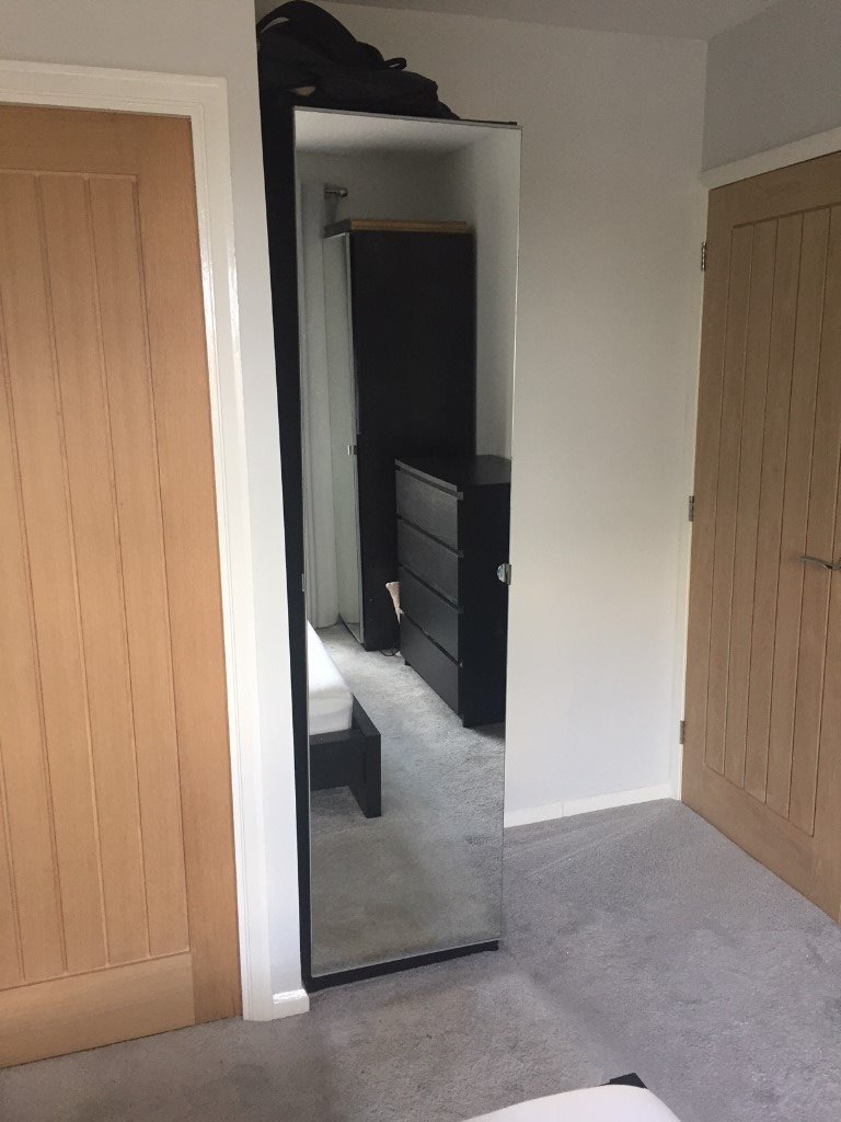 2 Ikea Black Brown Wardrobes With Mirrored Doors In Mansfield
