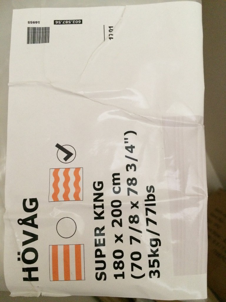 Ikea Hovag pocket sprung mattress. Medium firm. Dark grey. 180x200cm