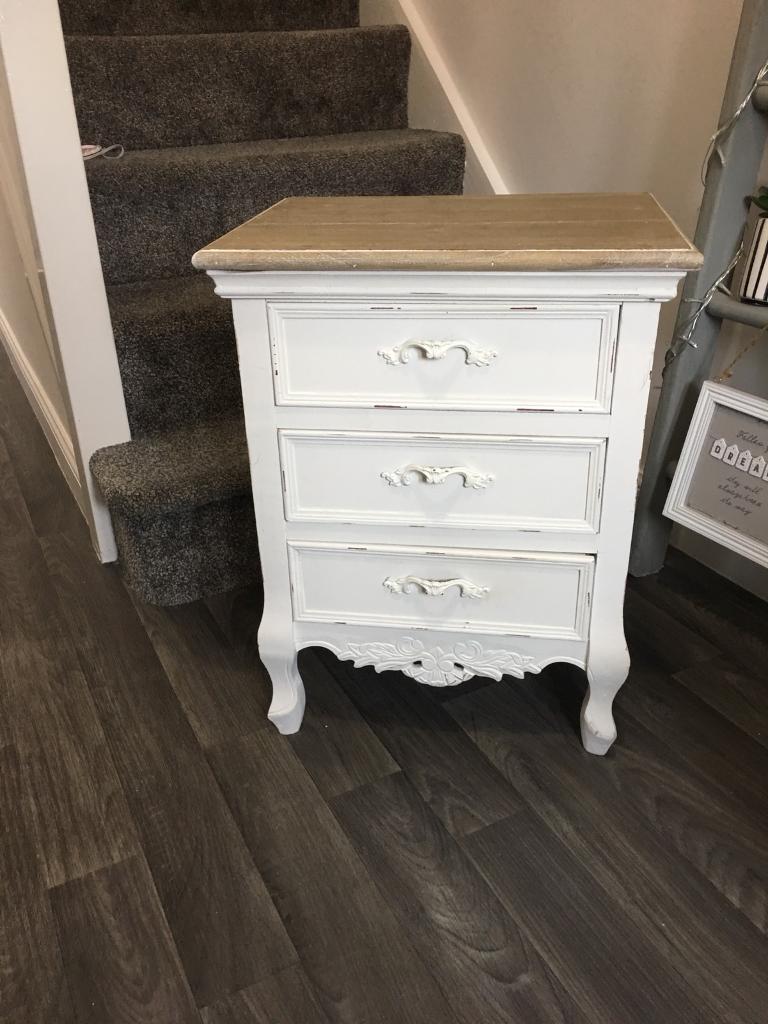 Dunelm Bedside Table Chest Of Drawers French Shabby Chic In