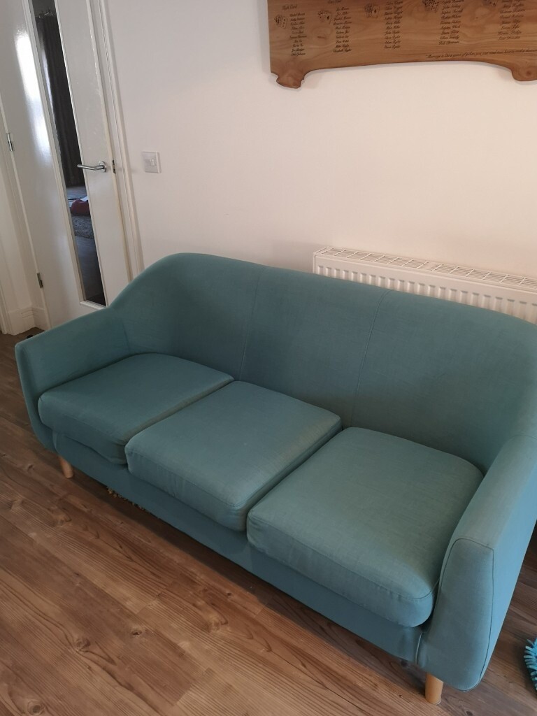'Made' Teal Sofa Three Seater in Currie, Edinburgh Gumtree