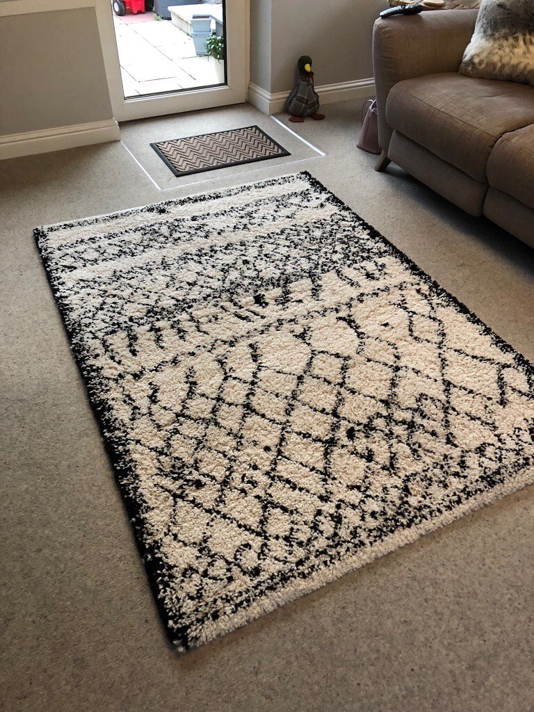 Berber style rug black and off white in Portlethen, Aberdeen Gumtree