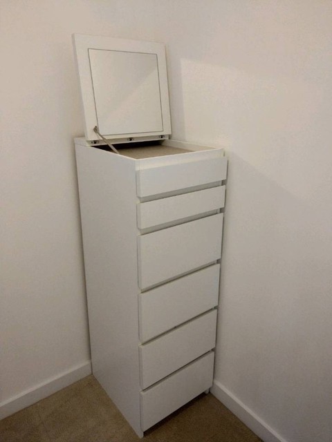 Ikea Malm White Tallboy With Mirror Can Deliver In Frenchay