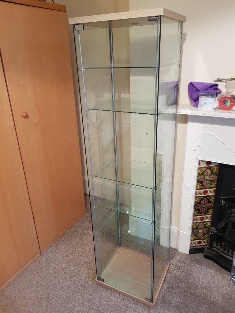 Ikea Detolf glass display with extra shelves in Epping, Essex