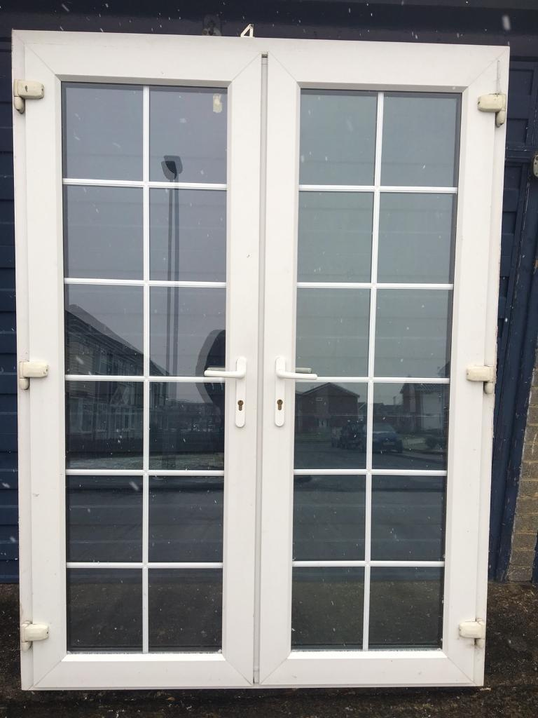 UPVC BAR FRENCH DOORS WHITE MINT CONDITION in Thornaby