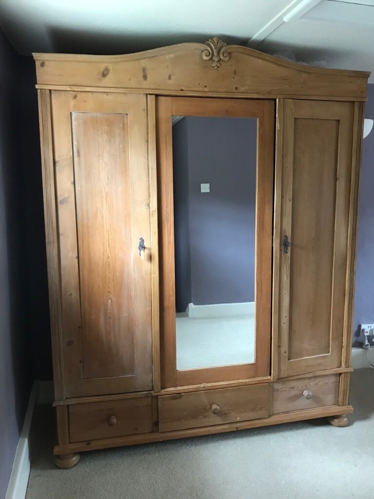 Beautiful antique pine 3 door wardrobe in South Brent, Devon Gumtree