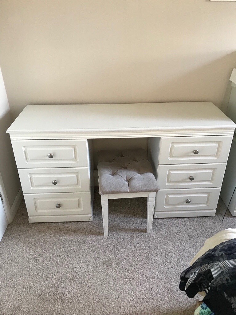 DRESSING TABLE WITH STOOL AND 2 MATCHING BEDSIDE TABLES in Leicester